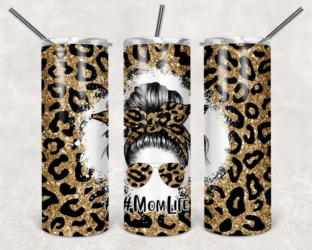 Mama Life Leopard 20oz. Stainless Steel Skinny Tumbler