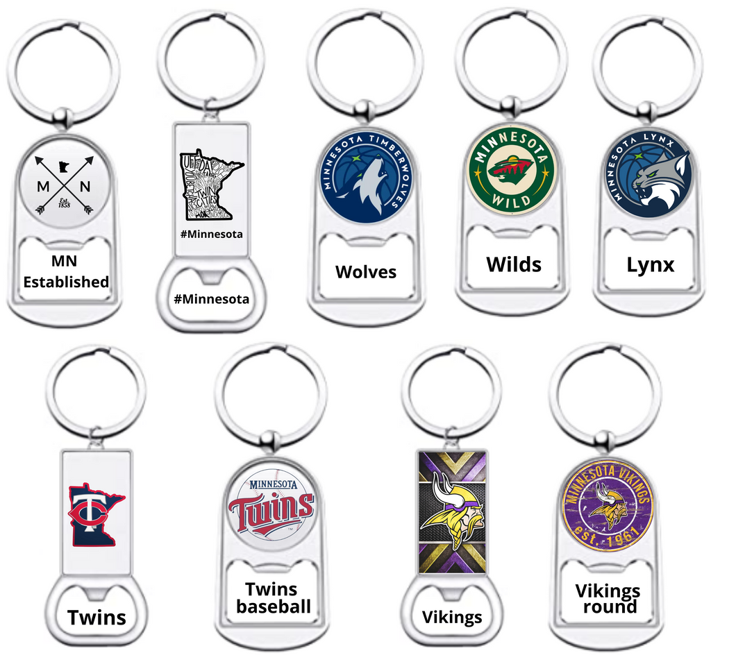 Minnesota Sports Bottle Opener Keychain