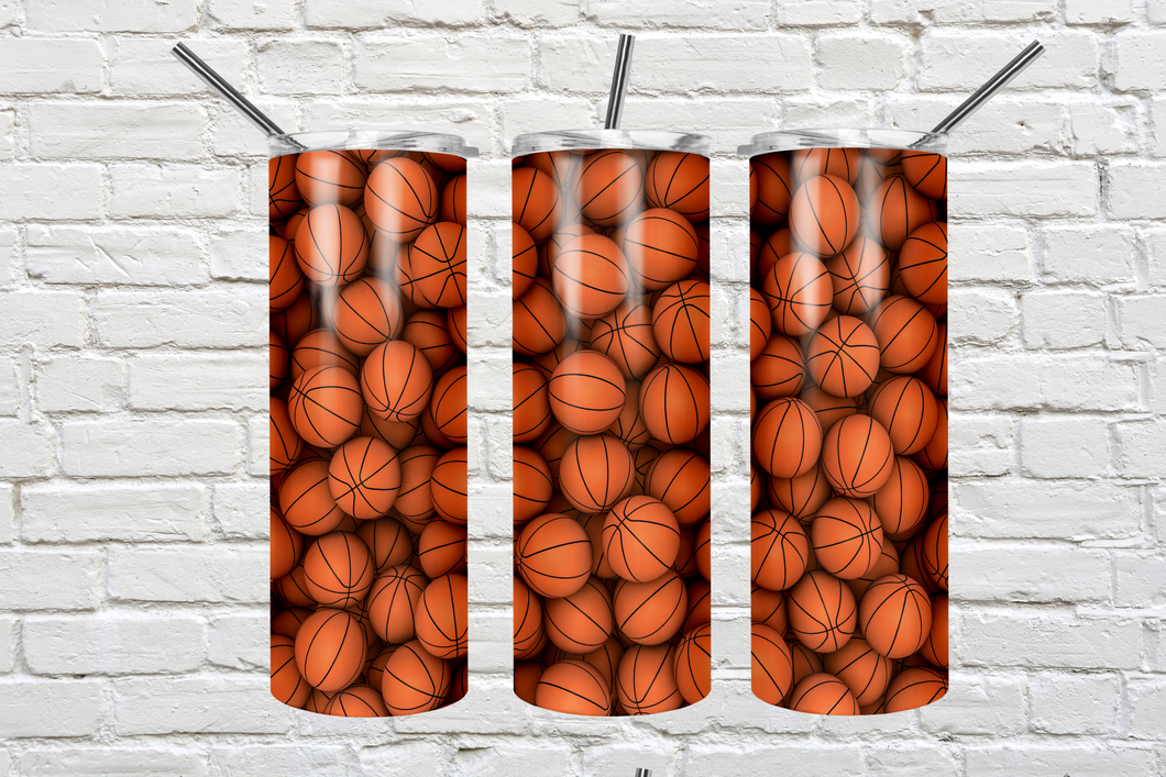 Basketball 20oz. Stainless Steel Skinny Tumbler