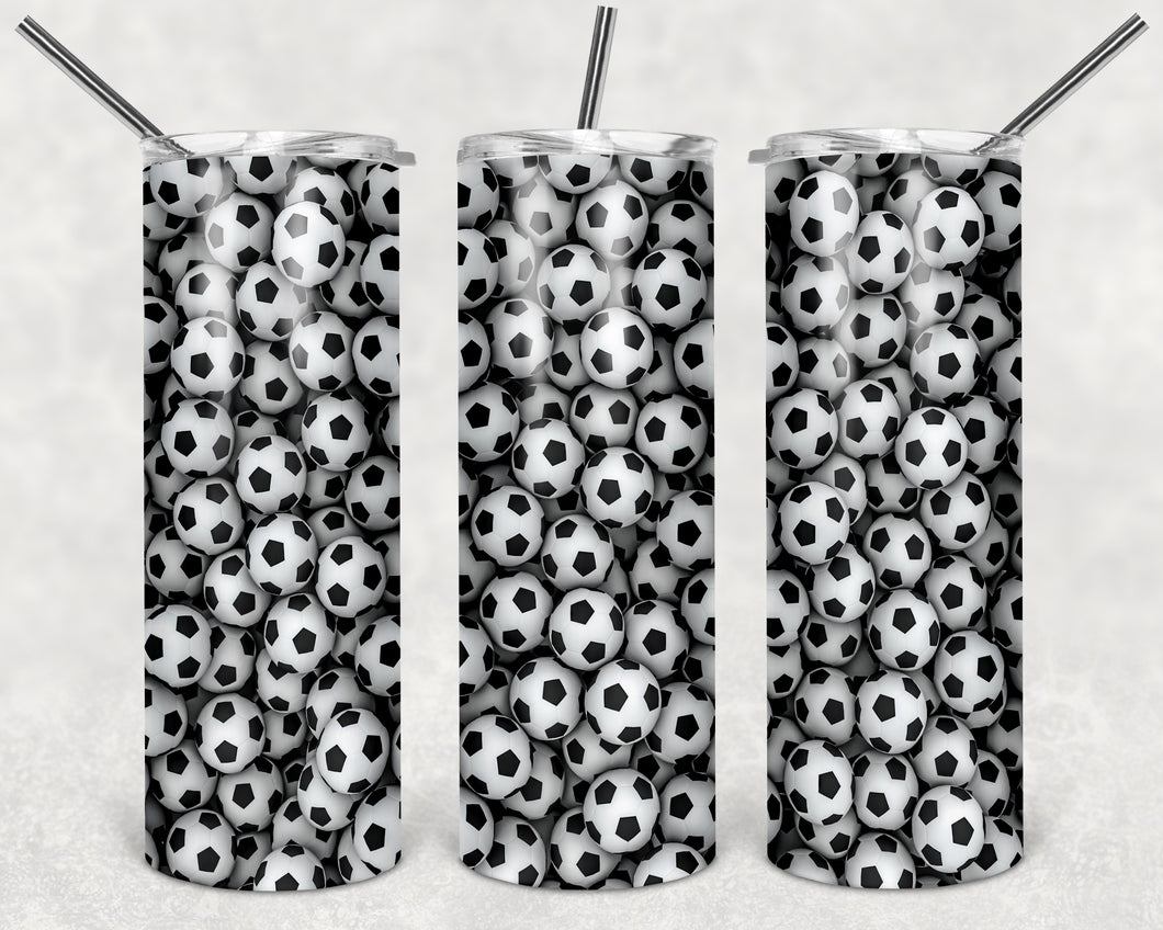 Soccer 20oz. Stainless Steel Skinny Tumbler