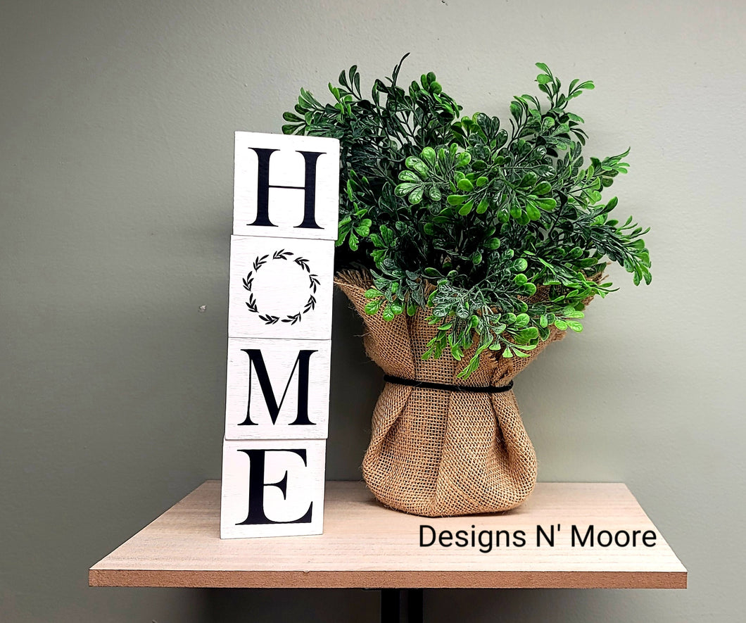 HOME wooden block sign